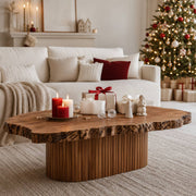Bramen Column Solid Wood Coffee Table For Living Room