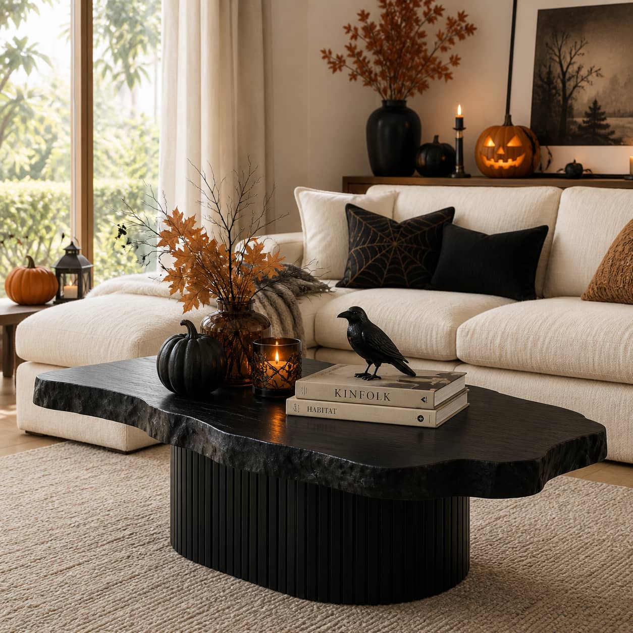 Bramen Column Solid Wood Coffee Table For Living Room