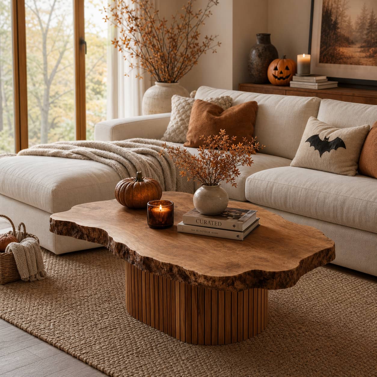 Bramen Column Solid Wood Coffee Table For Living Room