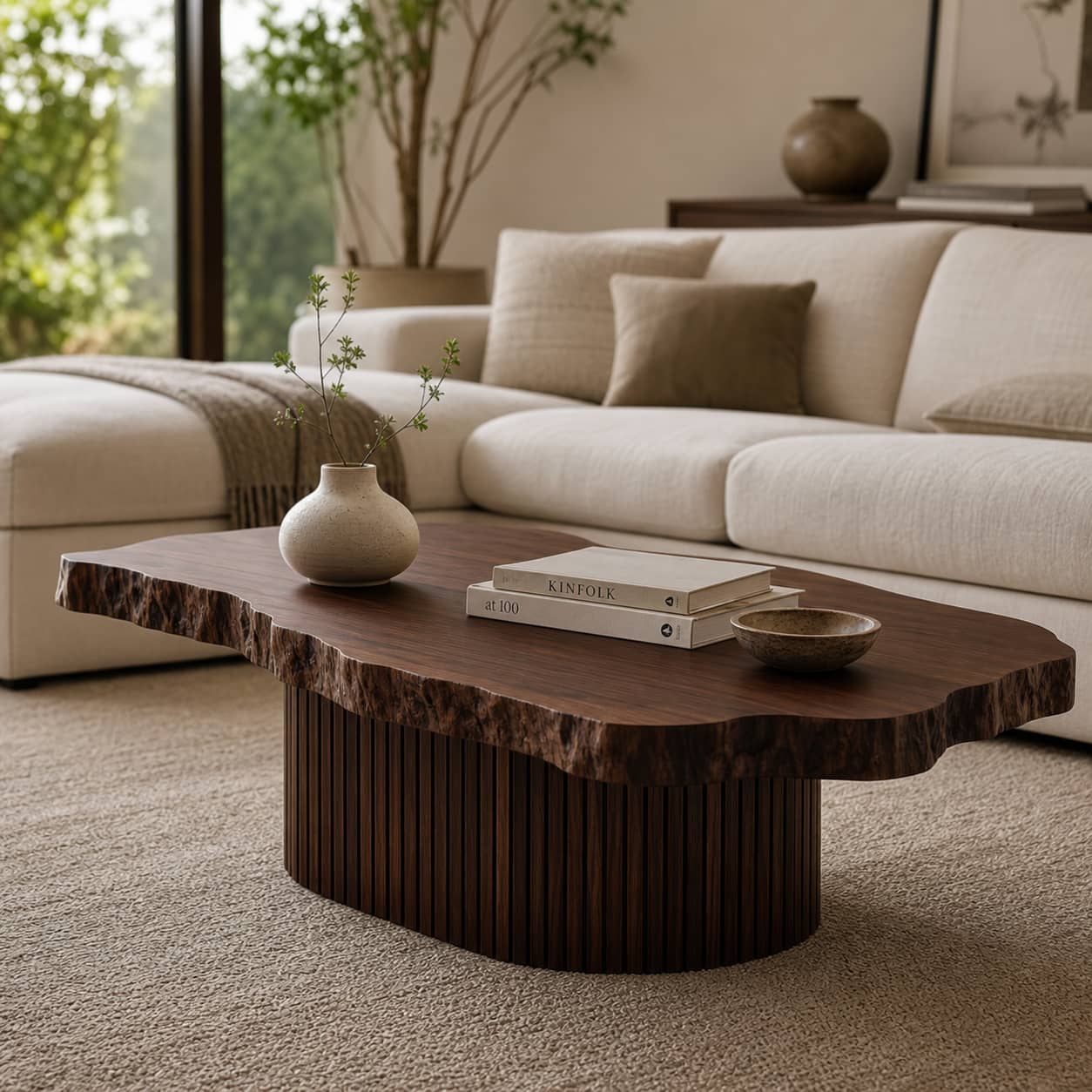 Bramen Column Solid Wood Coffee Table For Living Room