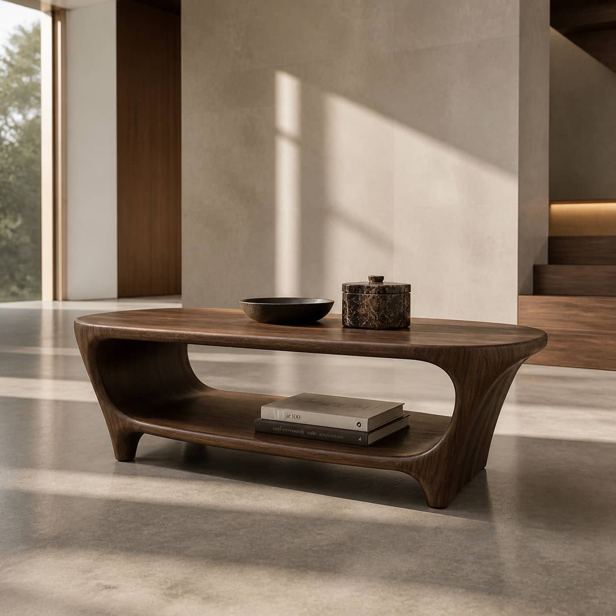 Bramen Pass-Through Solid Wood Coffee Table For Living Room