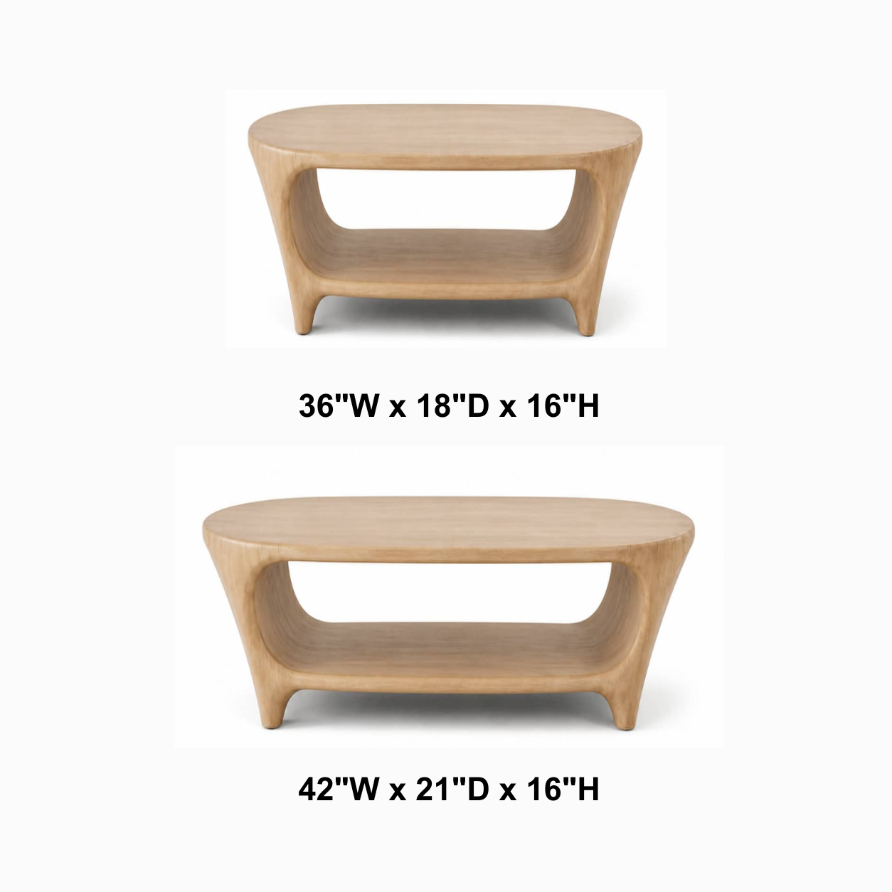 Bramen Pass-Through Solid Wood Coffee Table For Living Room