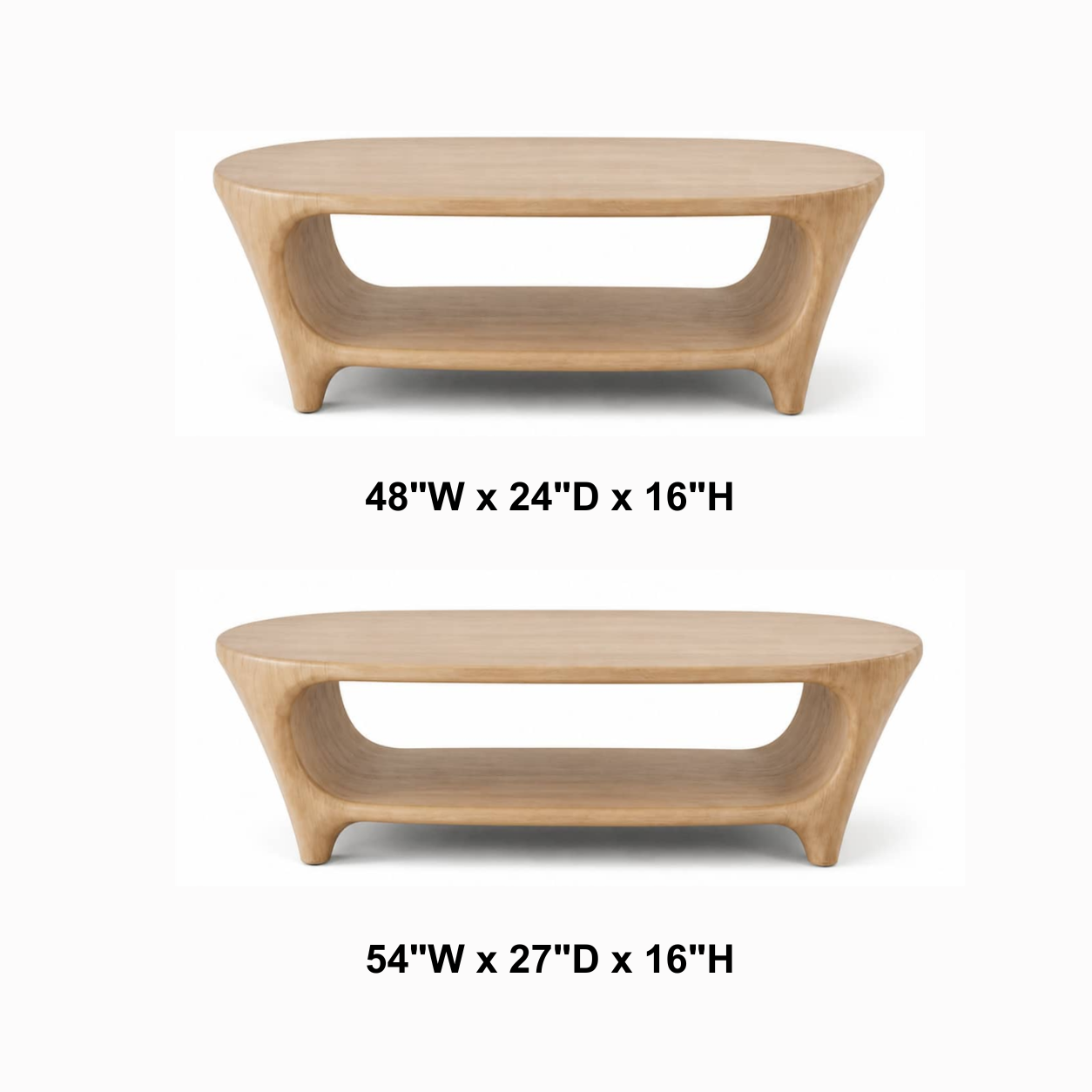 Bramen Pass-Through Solid Wood Coffee Table For Living Room