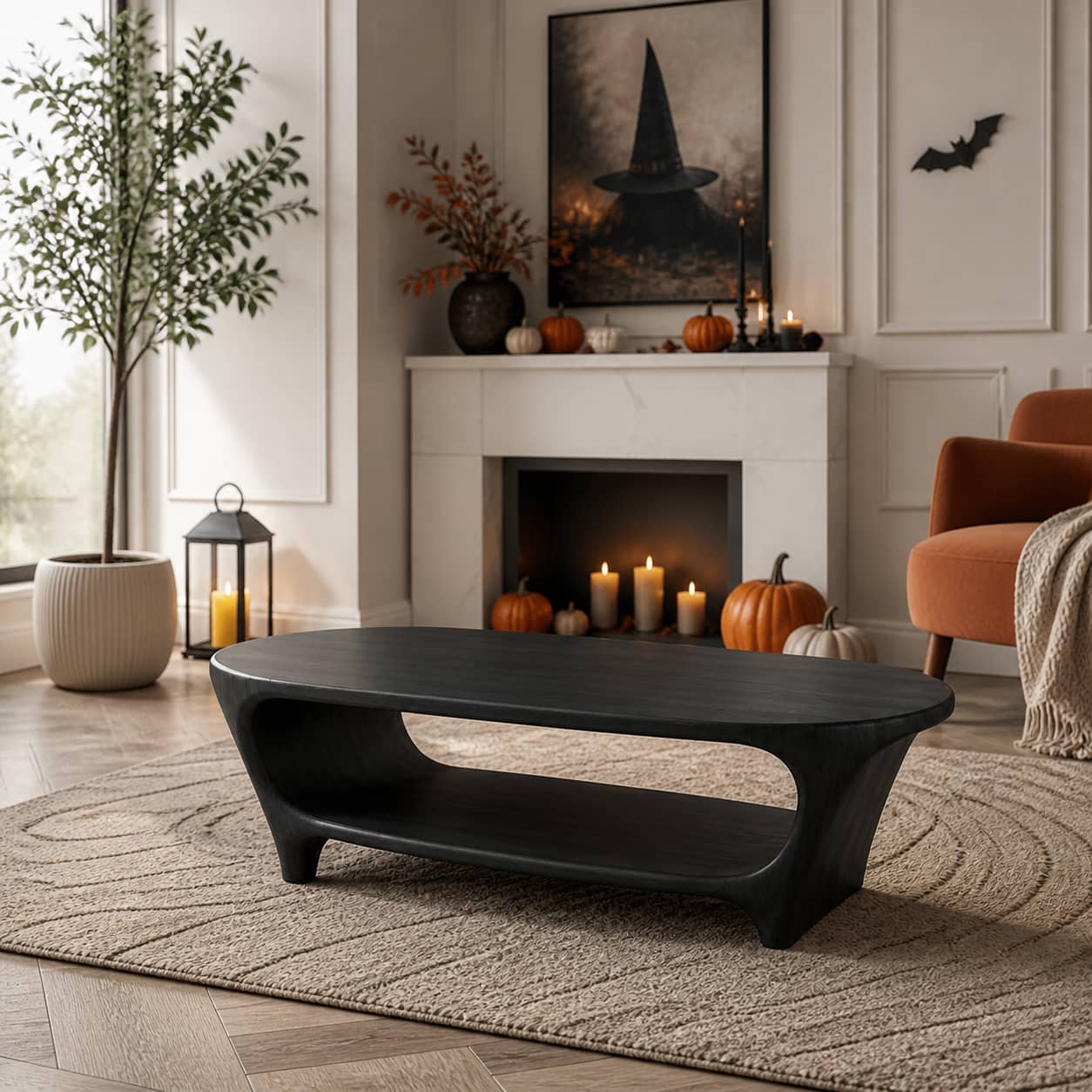 Bramen Pass-Through Solid Wood Coffee Table For Living Room