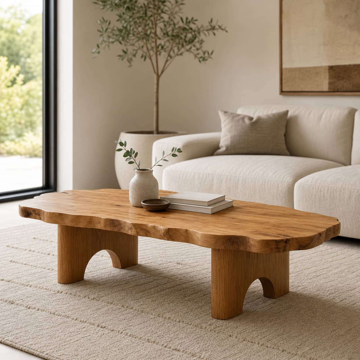 Calder Bridge Solid Wood Coffee Table For Living Room