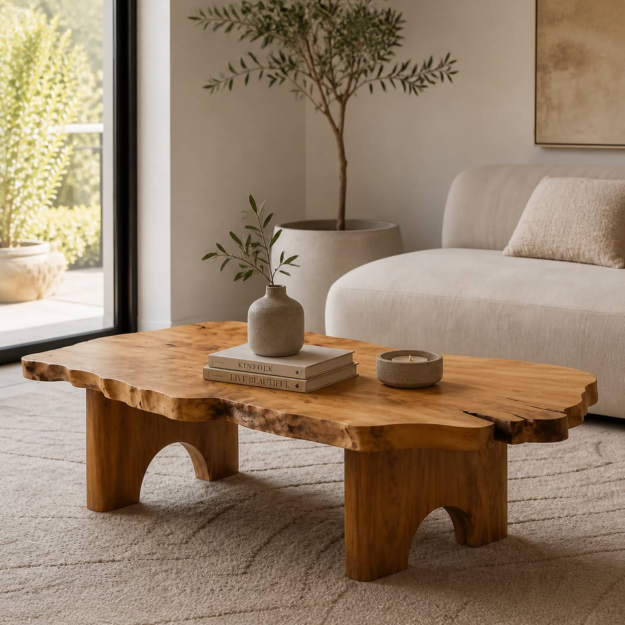 Calder Bridge Solid Wood Coffee Table For Living Room