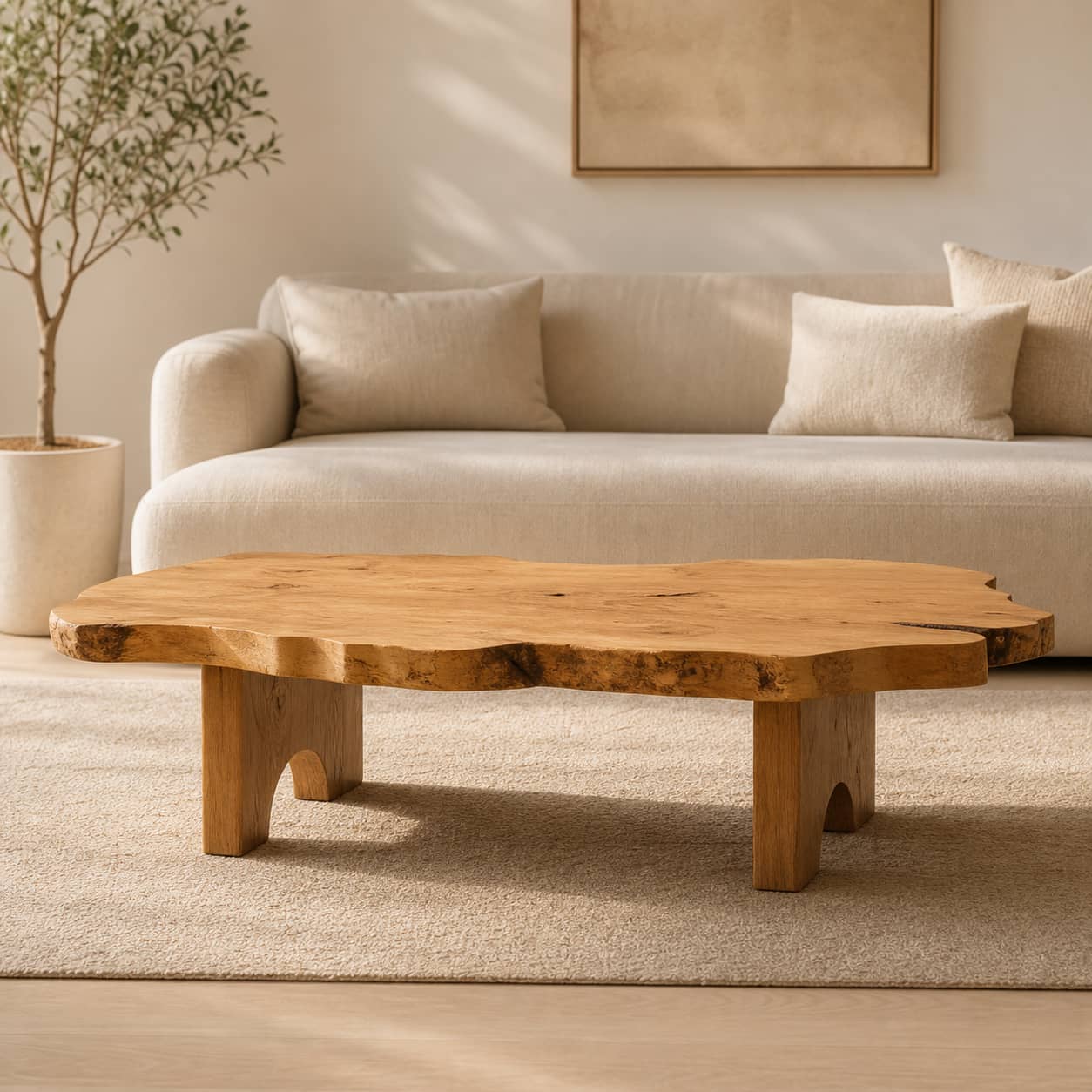 Calder Bridge Solid Wood Coffee Table For Living Room