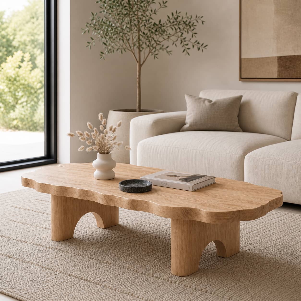 Calder Bridge Solid Wood Coffee Table For Living Room