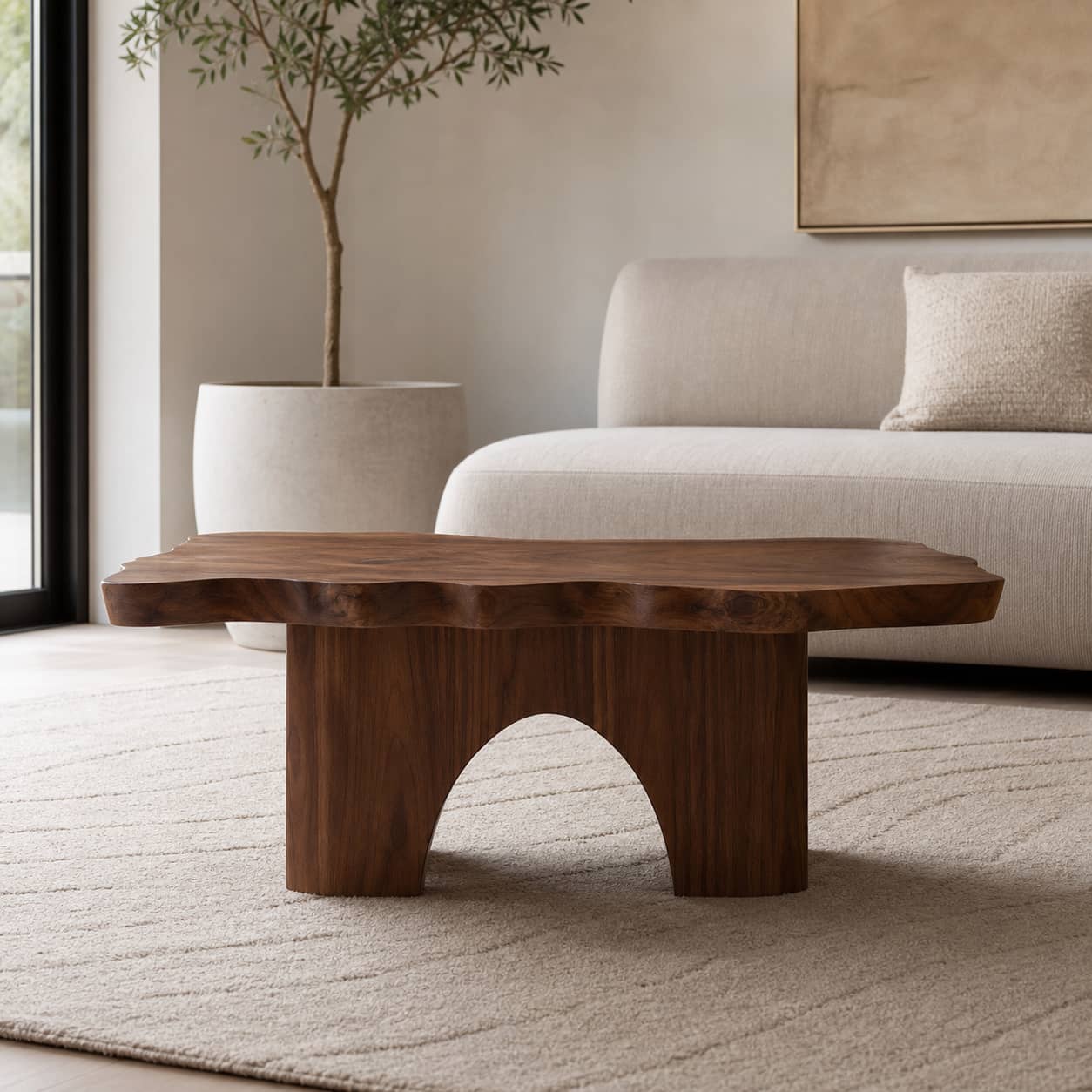 Calder Bridge Solid Wood Coffee Table For Living Room