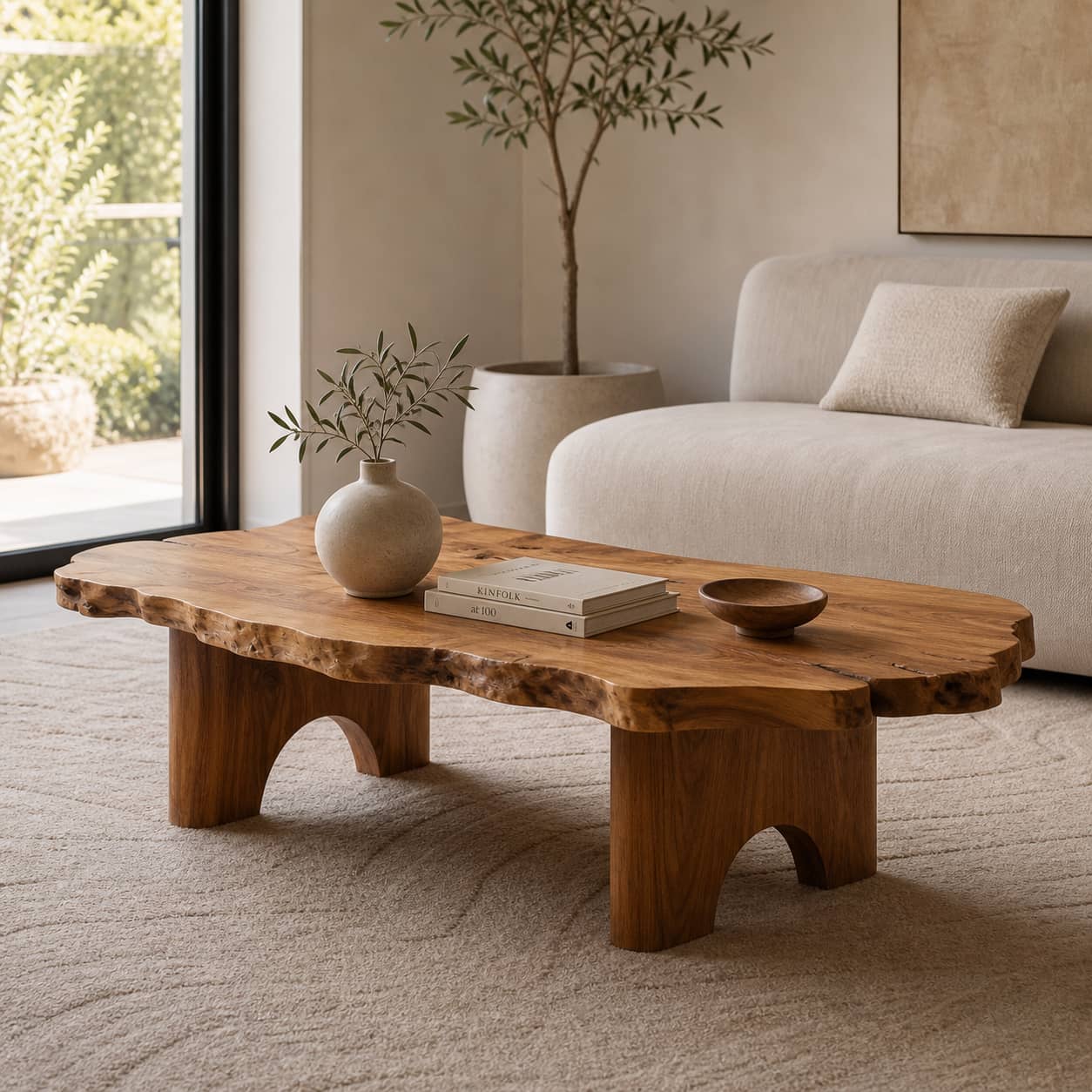 Calder Bridge Solid Wood Coffee Table For Living Room