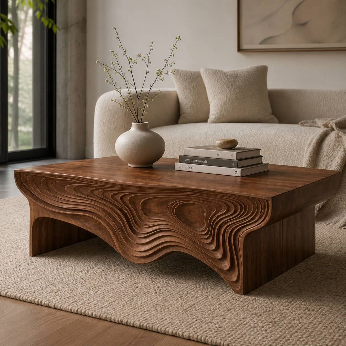 Calder Layered Solid Wood Coffee Table For Living Room