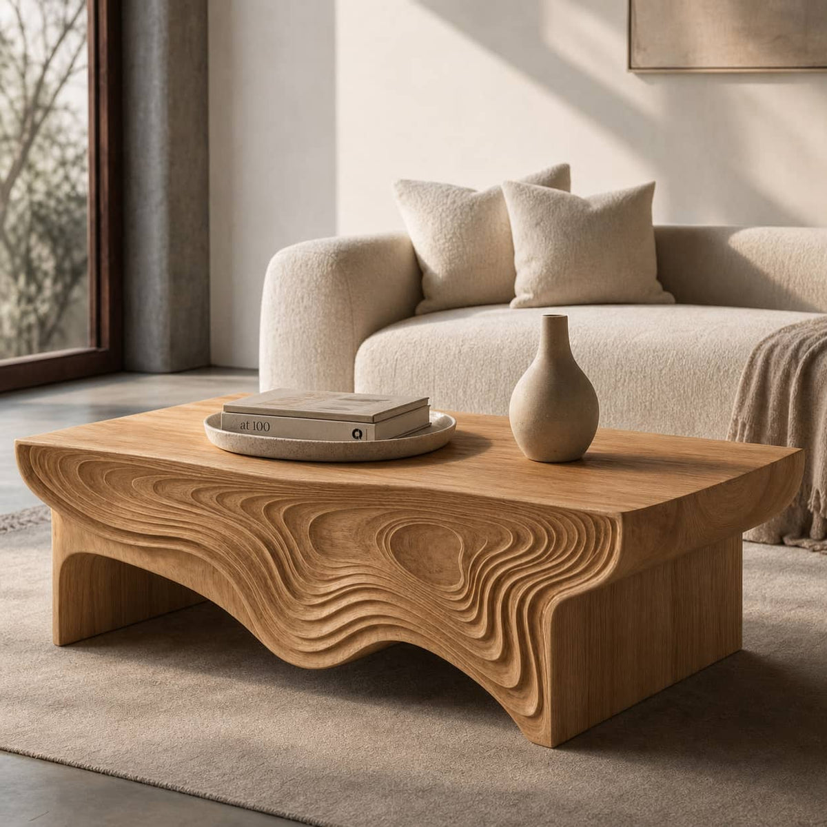 Calder Layered Solid Wood Coffee Table For Living Room
