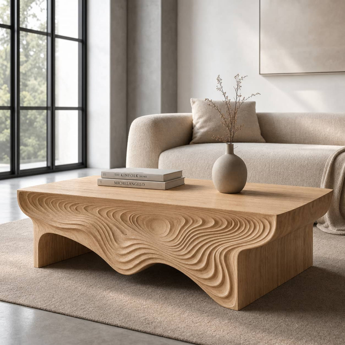 Calder Layered Solid Wood Coffee Table For Living Room