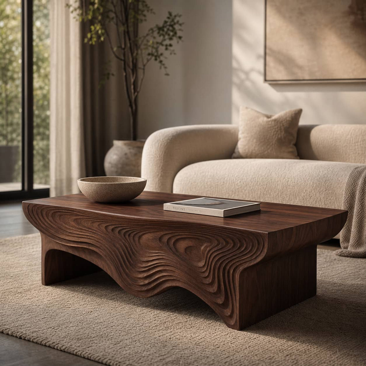 Calder Layered Solid Wood Coffee Table For Living Room