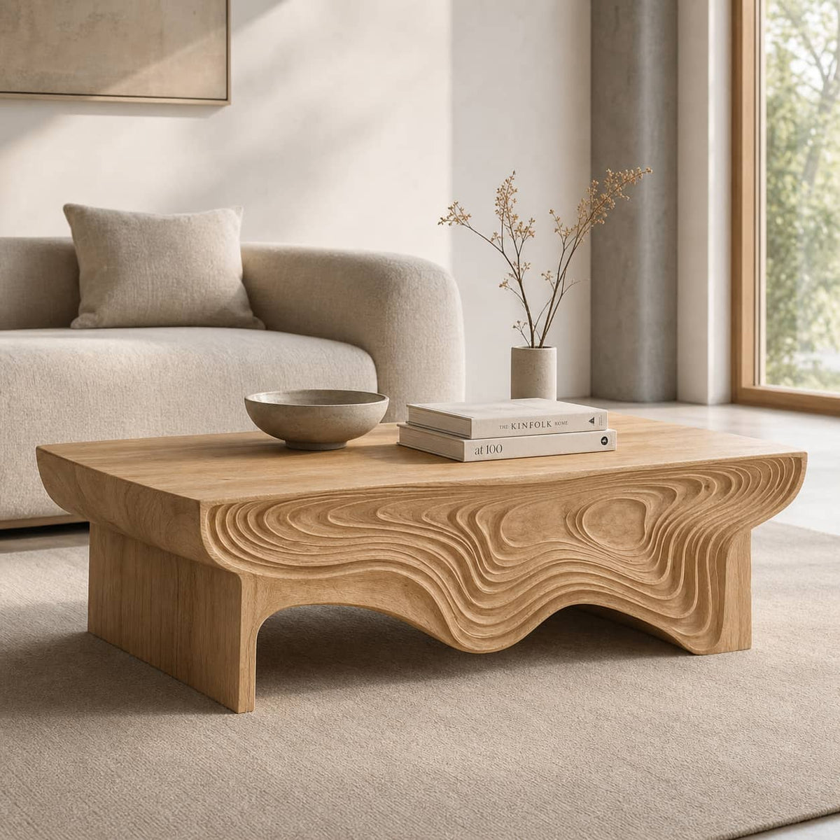 Calder Layered Solid Wood Coffee Table For Living Room