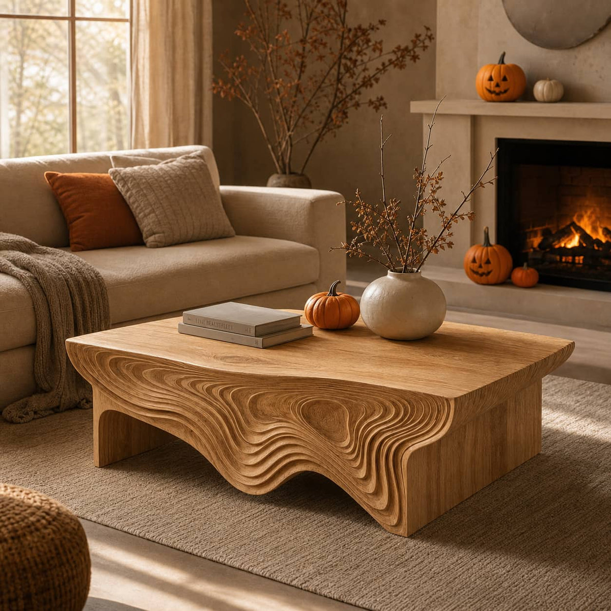Calder Layered Solid Wood Coffee Table For Living Room