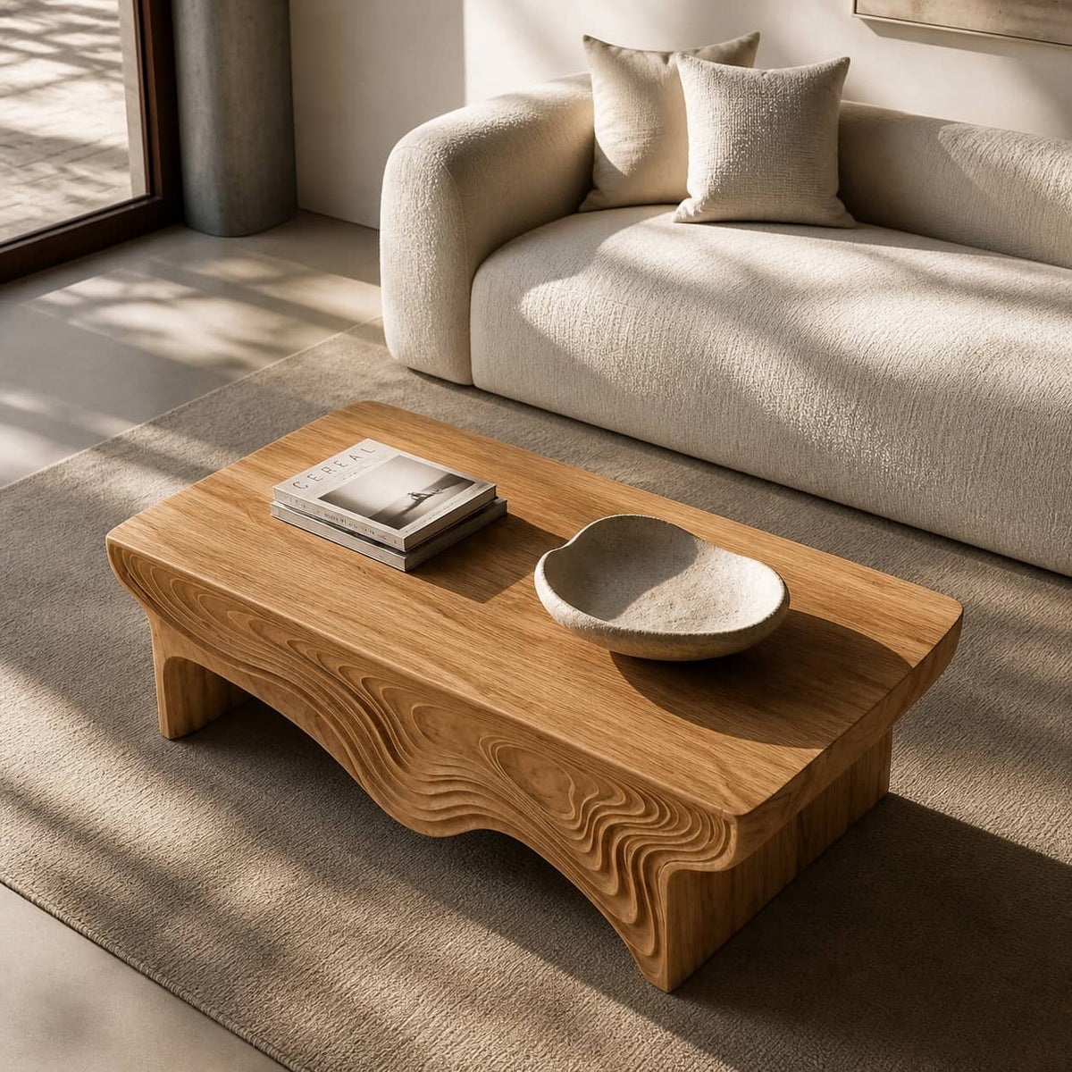 Calder Layered Solid Wood Coffee Table For Living Room
