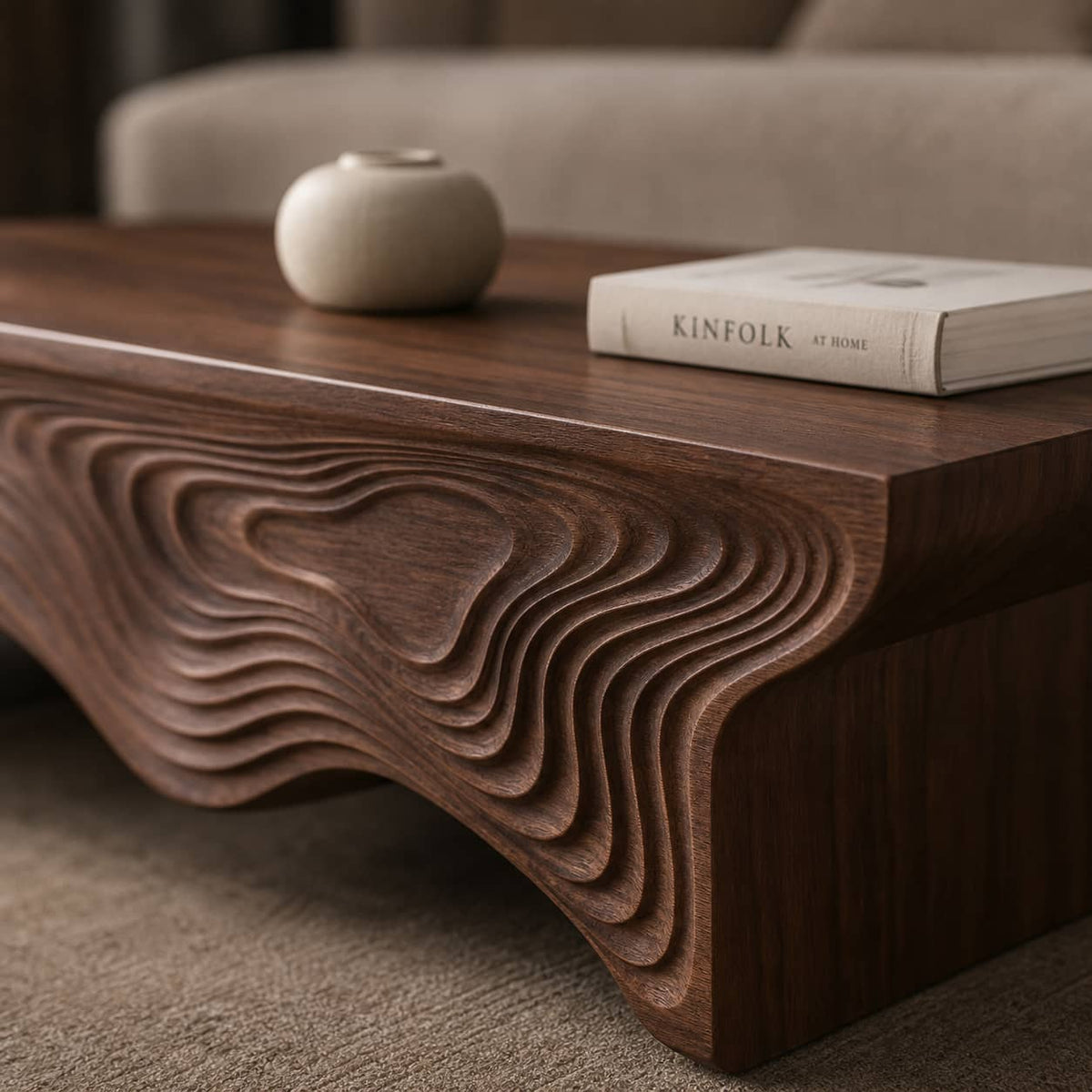 Calder Layered Solid Wood Coffee Table For Living Room