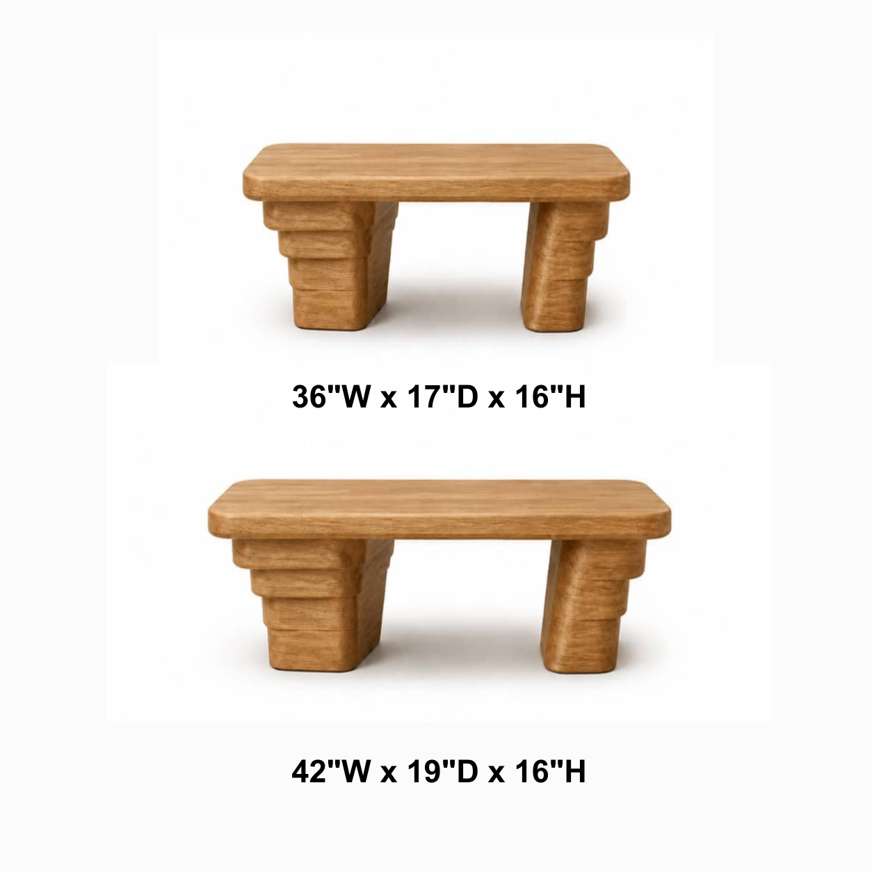 Calder Ziggurat Solid Wood Coffee Table For Living Room