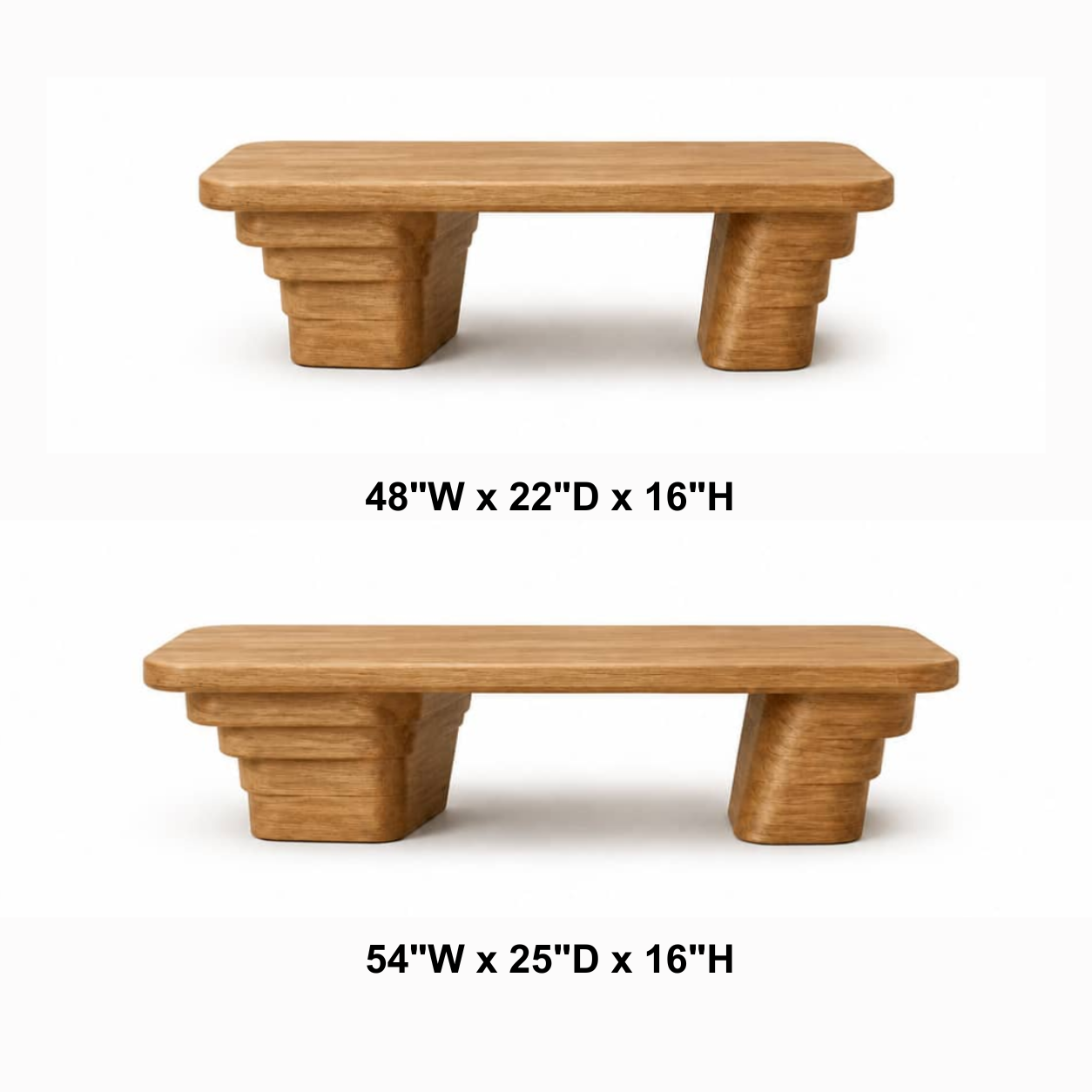 Calder Ziggurat Solid Wood Coffee Table For Living Room
