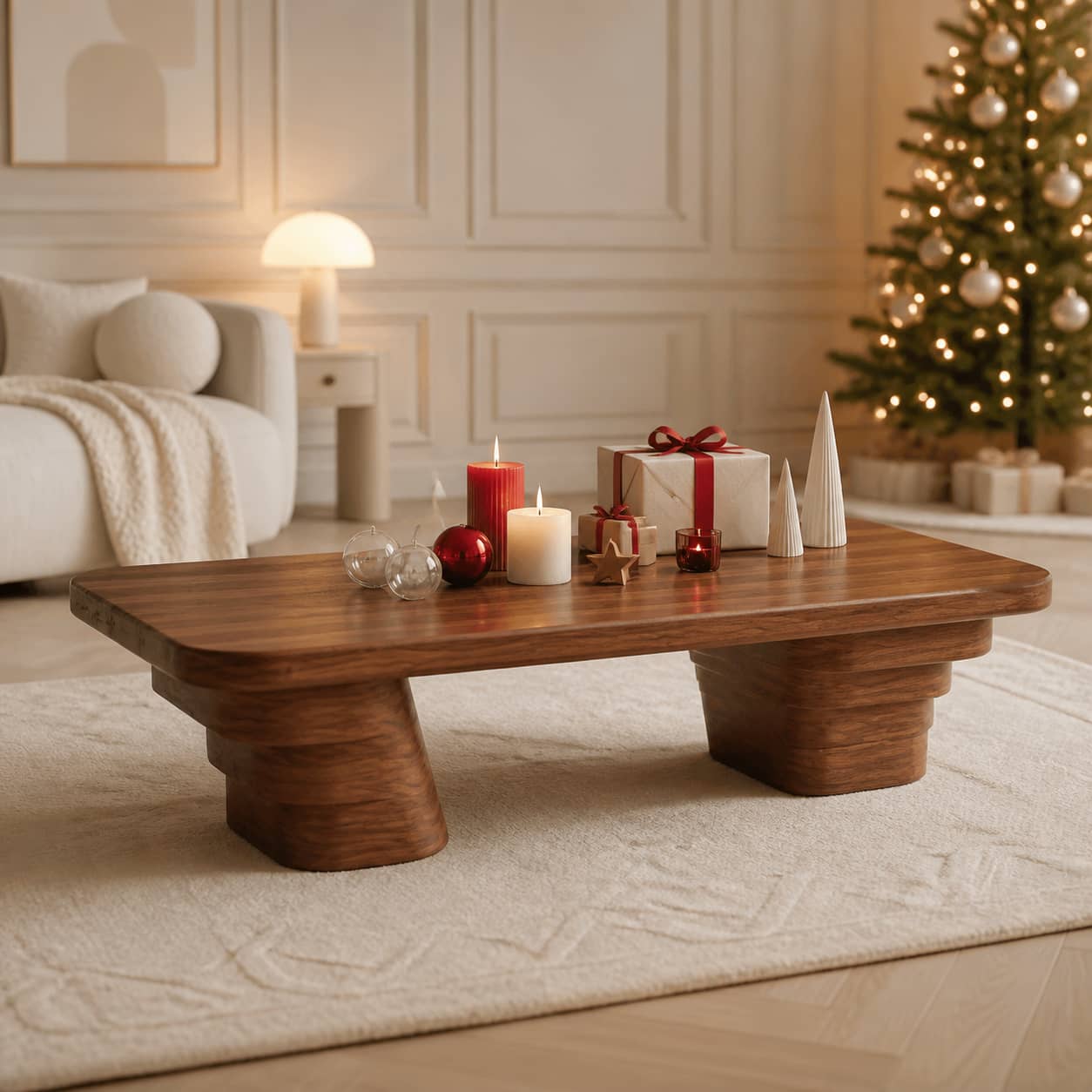Calder Ziggurat Solid Wood Coffee Table For Living Room