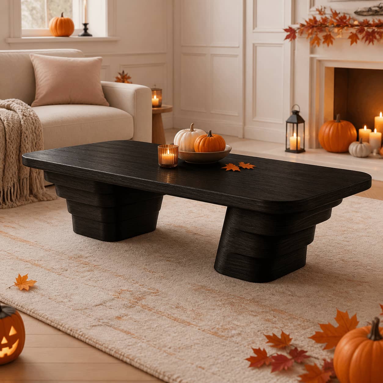 Calder Ziggurat Solid Wood Coffee Table For Living Room