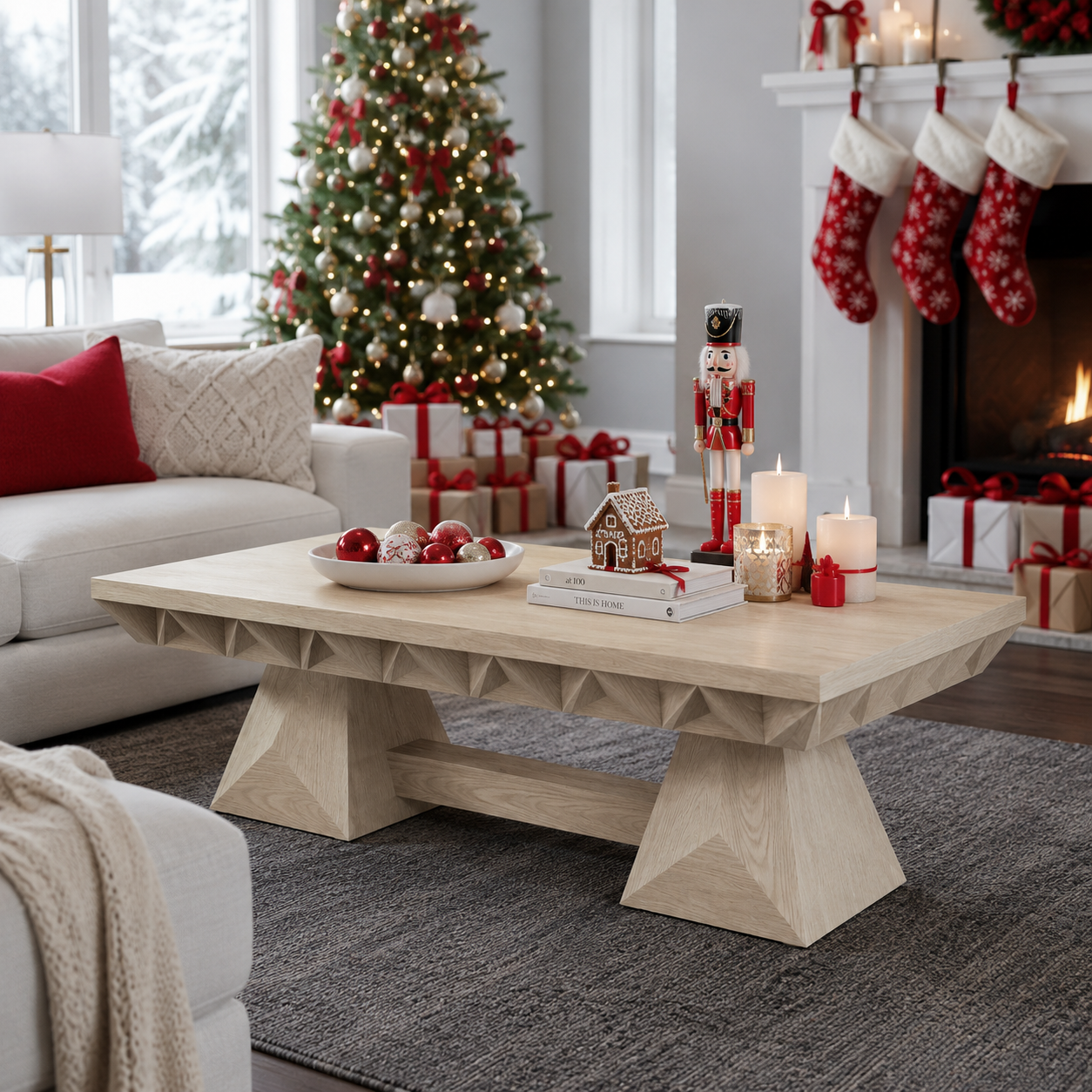 Resina Live Edge Solid Wood Coffee Table With Resin For Living Room