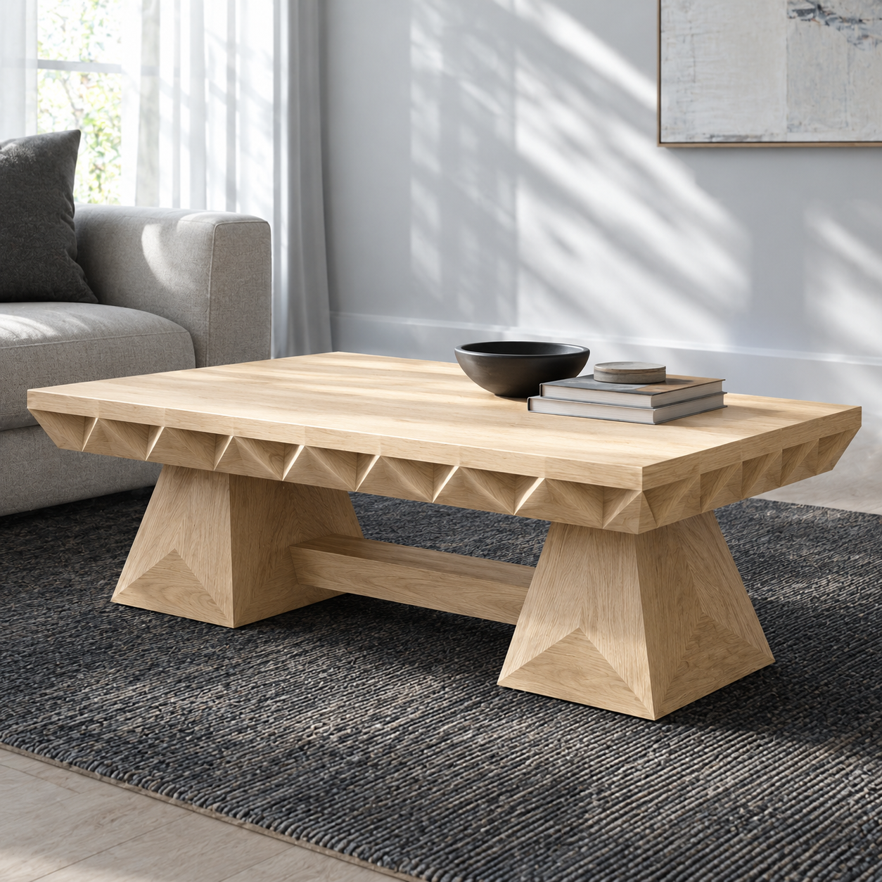 Resina Live Edge Solid Wood Coffee Table With Resin For Living Room