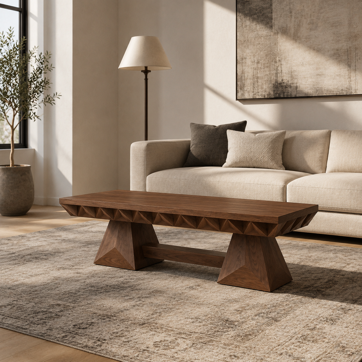 Resina Live Edge Solid Wood Coffee Table With Resin For Living Room