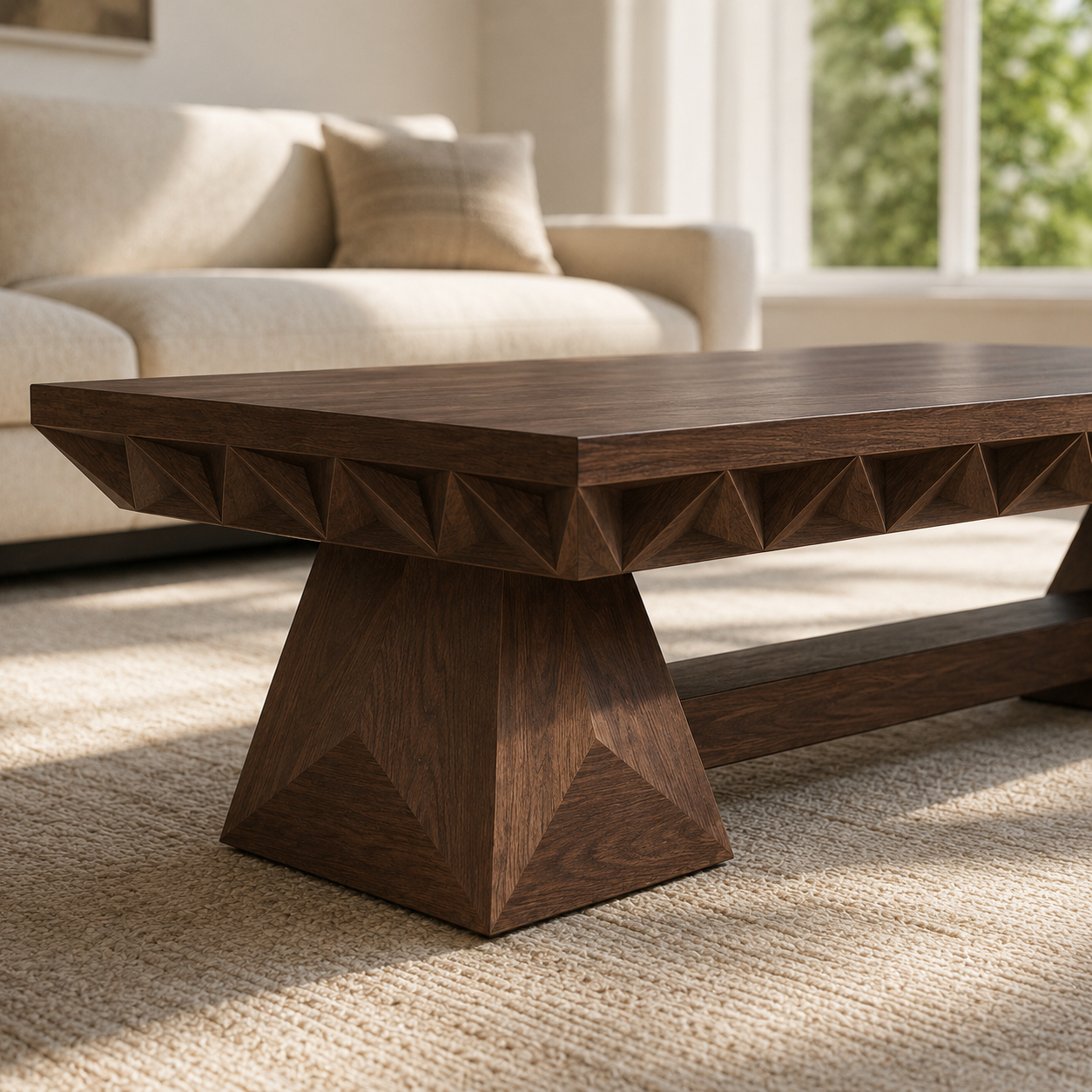 Resina Live Edge Solid Wood Coffee Table With Resin For Living Room