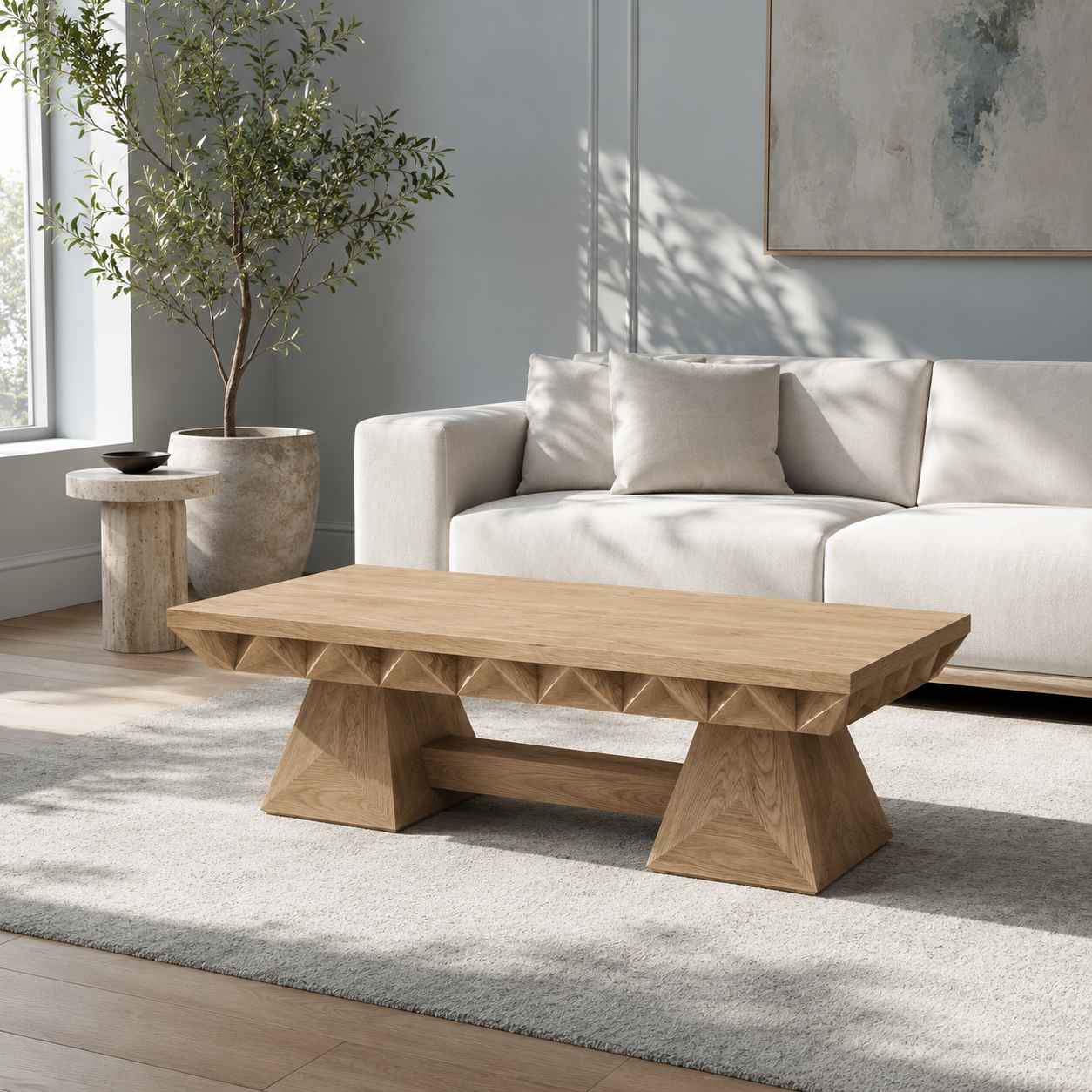 Resina Live Edge Solid Wood Coffee Table With Resin For Living Room