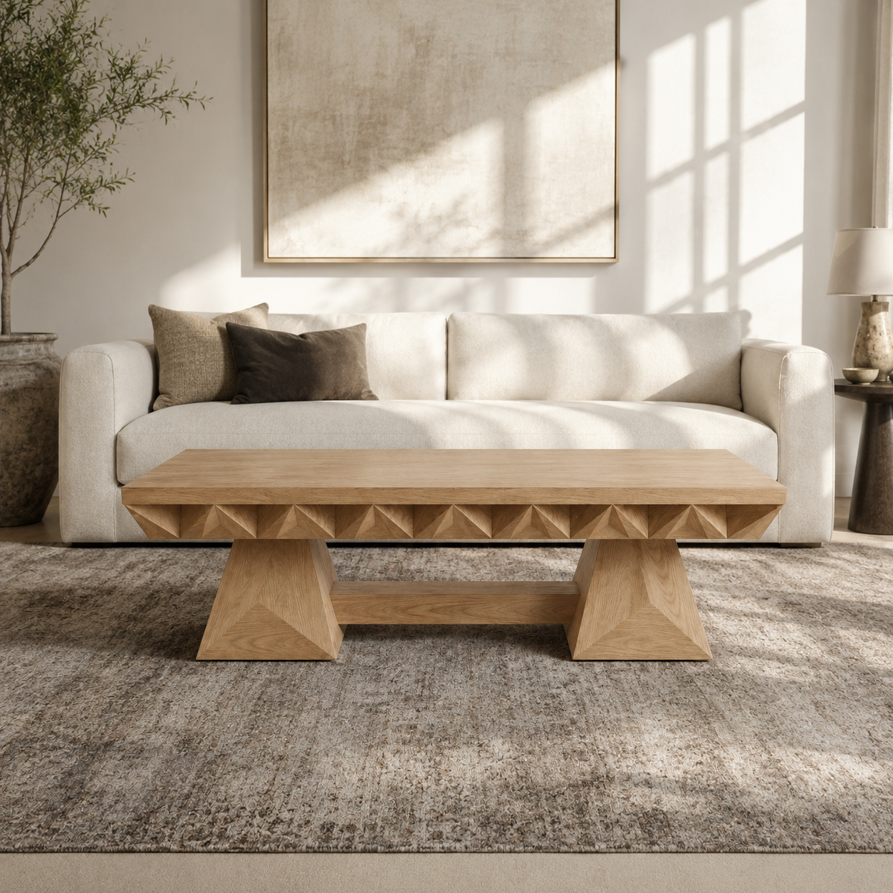 Resina Live Edge Solid Wood Coffee Table With Resin For Living Room