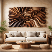Wave-Inspired Wall Sculpture in Sculpted Wood