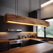 Modern Wooden Beam Pendant Light With Warm Integrated Glow