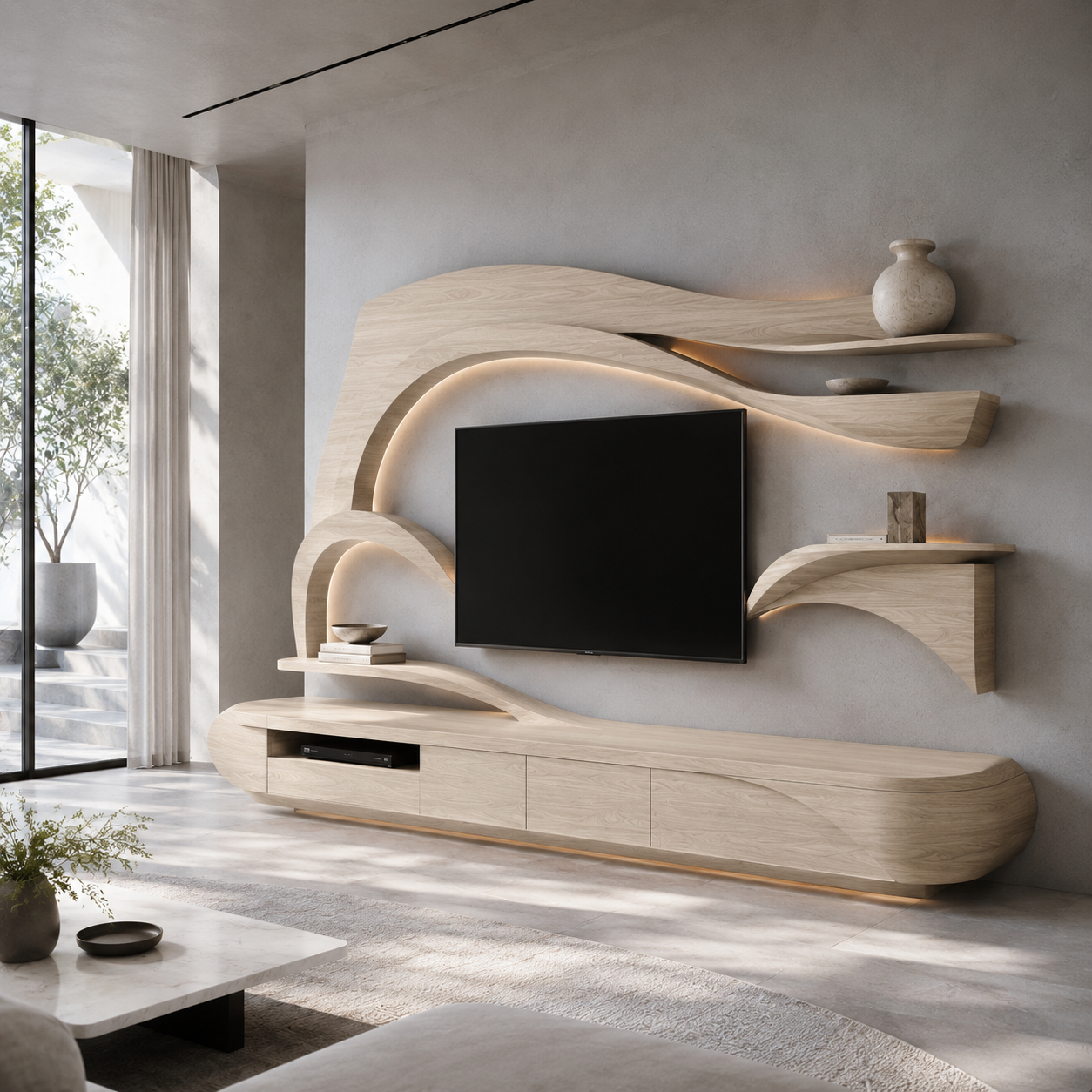 Sorello Live Edge Solid Wood TV Stand For Living Room