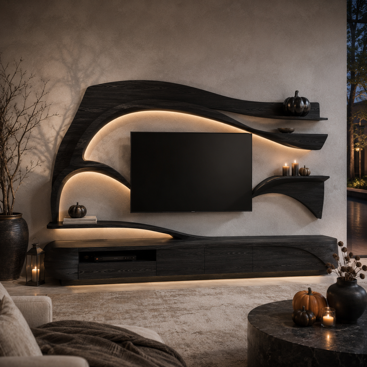 Sorello Live Edge Solid Wood TV Stand For Living Room