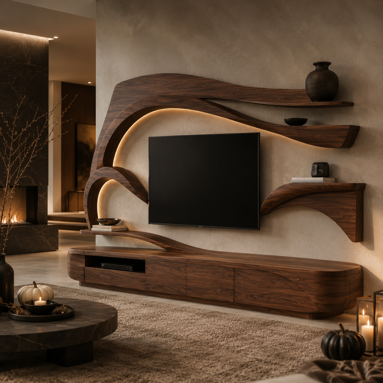 Sorello Live Edge Solid Wood TV Stand For Living Room