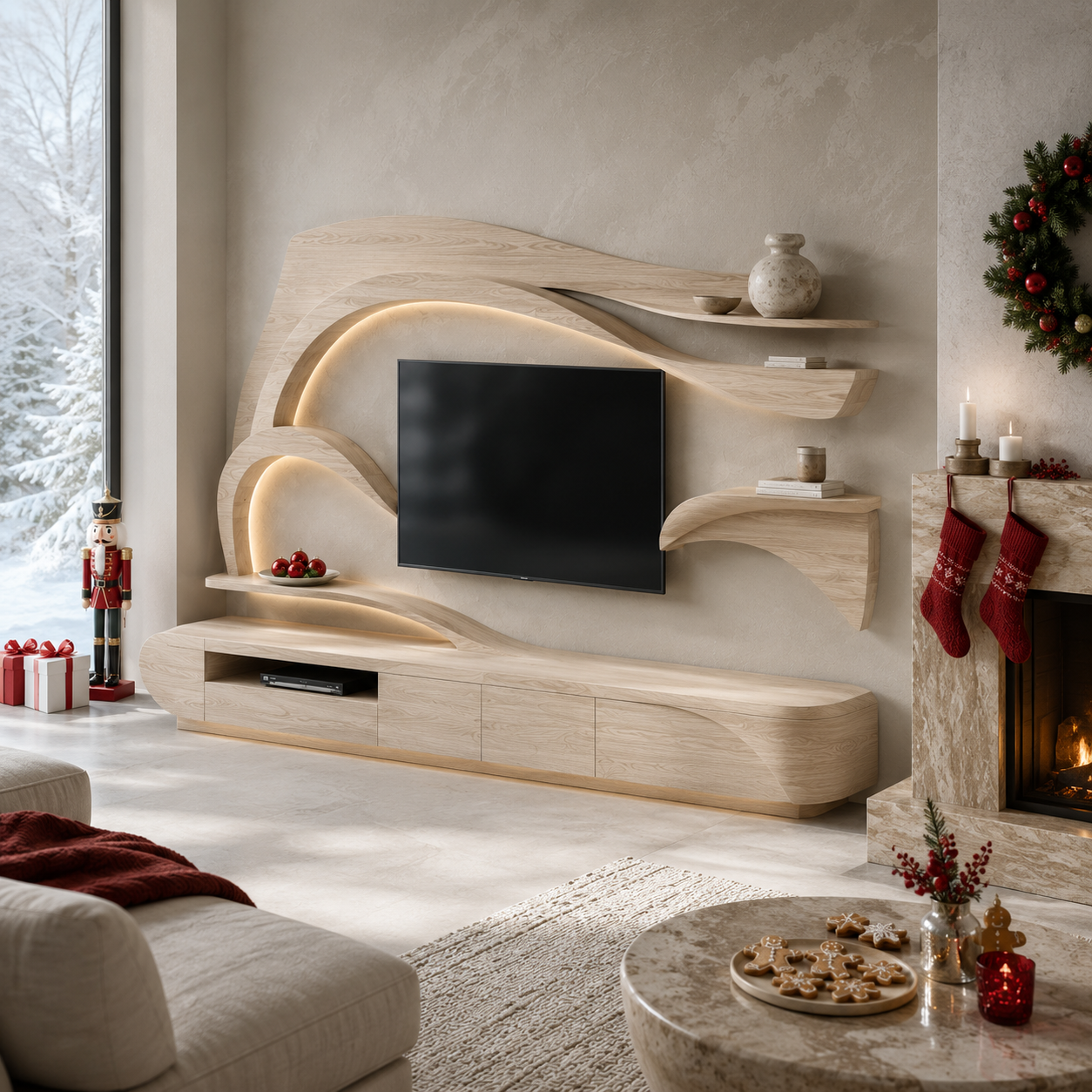 Sorello Live Edge Solid Wood TV Stand For Living Room