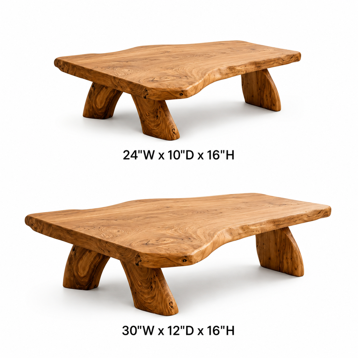 Arvion Thick Slab Solid Wood Coffee Table For Living Room