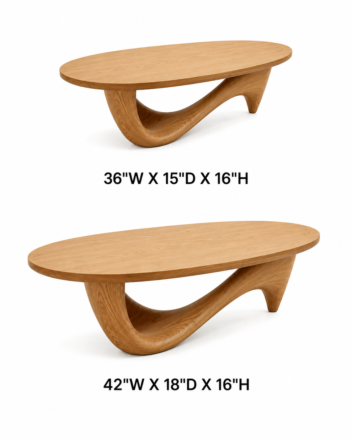 Lyra Ribbon Loop Solid Wood Coffee Table For Living Room