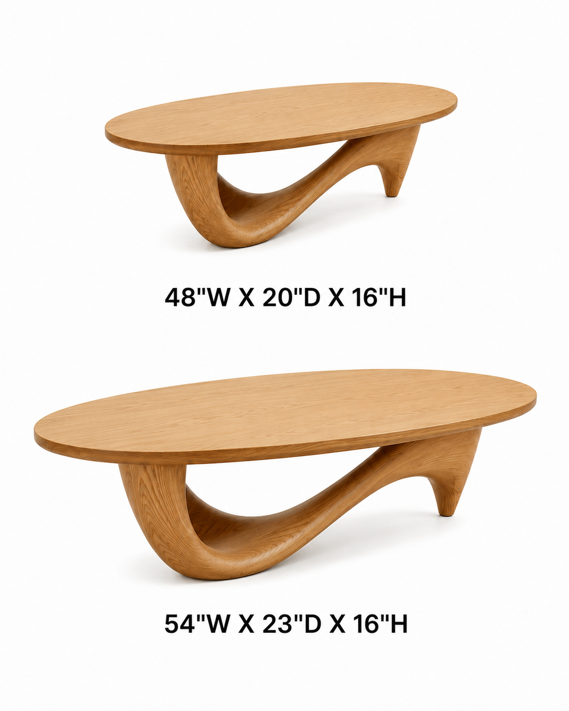 Lyra Ribbon Loop Solid Wood Coffee Table For Living Room