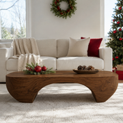 Solis Arched Bridge Solid Wood Coffee Table For Living Room