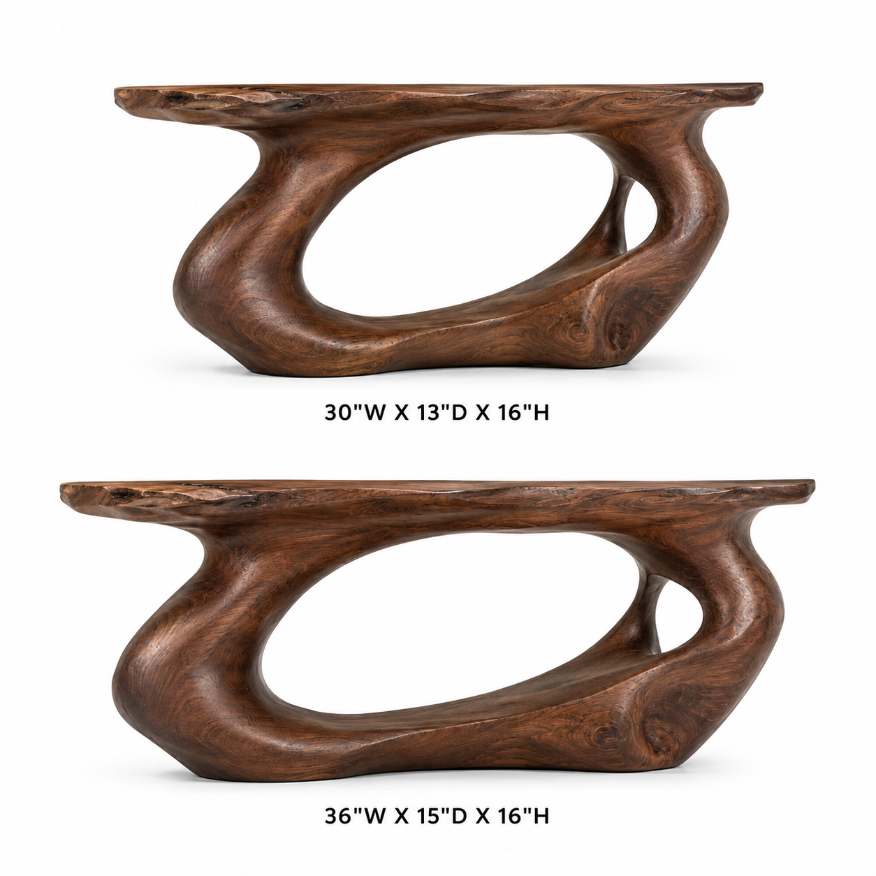 Terrano Organic Edge Solid Wood Coffee Table For Living Room