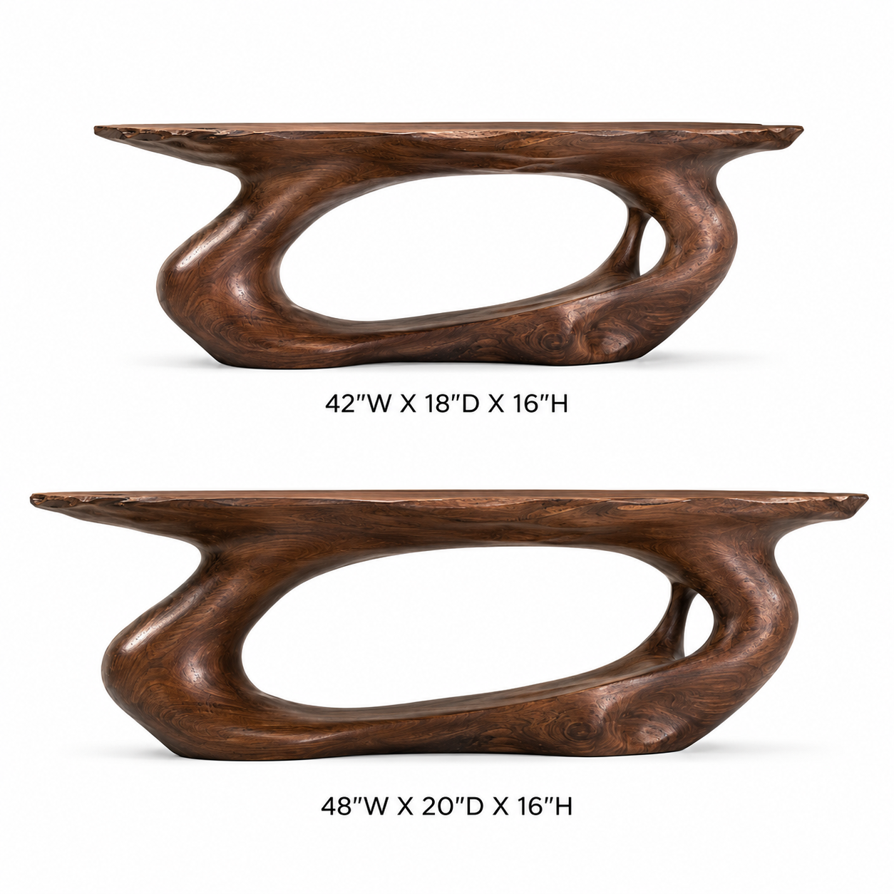 Terrano Organic Edge Solid Wood Coffee Table For Living Room