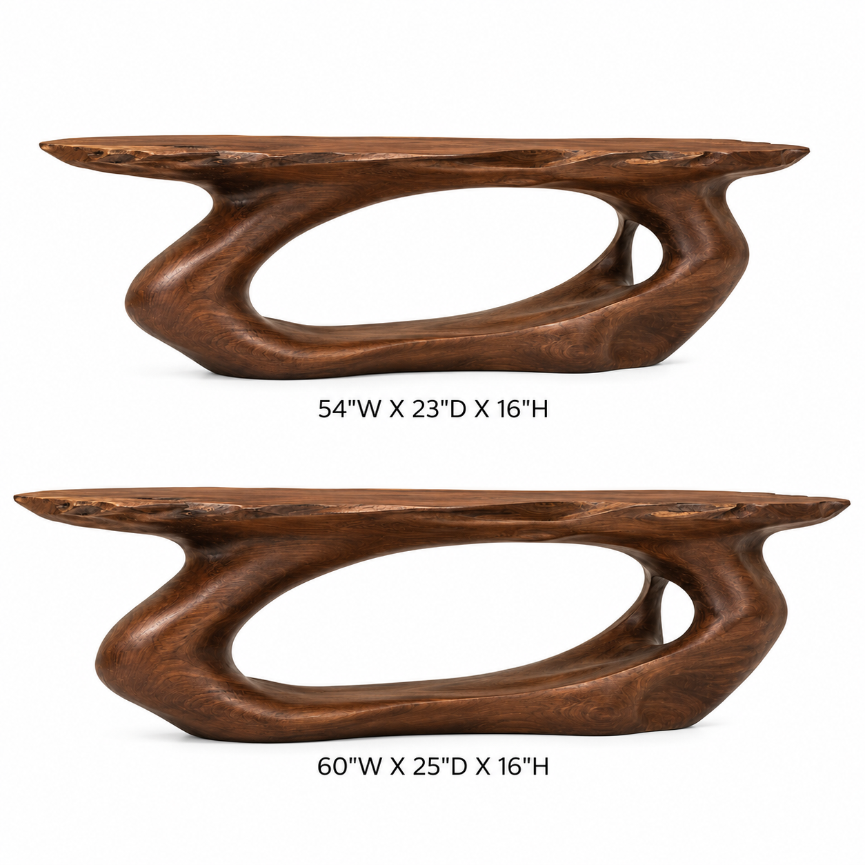 Terrano Organic Edge Solid Wood Coffee Table For Living Room