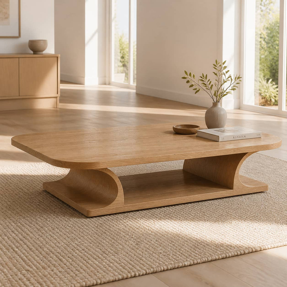 Cormac Modernist Solid Wood Coffee Table For Living Room