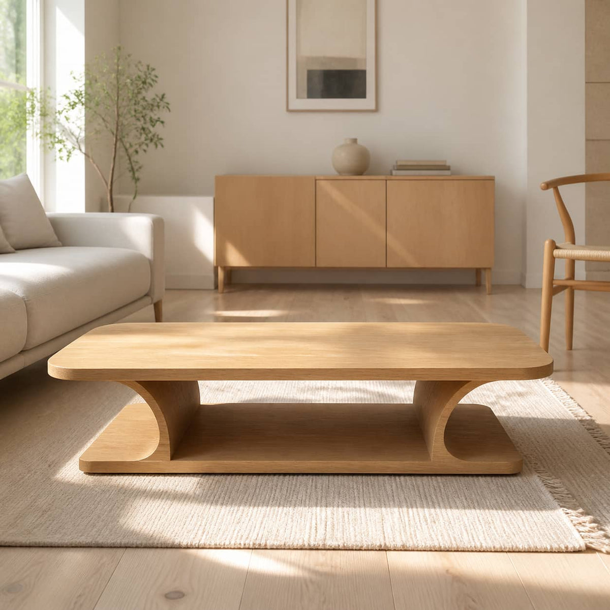 Cormac Modernist Solid Wood Coffee Table For Living Room