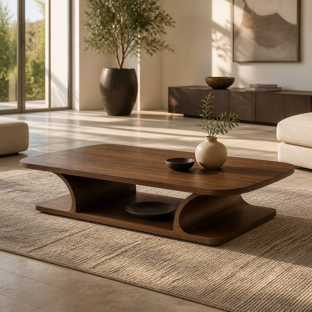 Cormac Modernist Solid Wood Coffee Table For Living Room