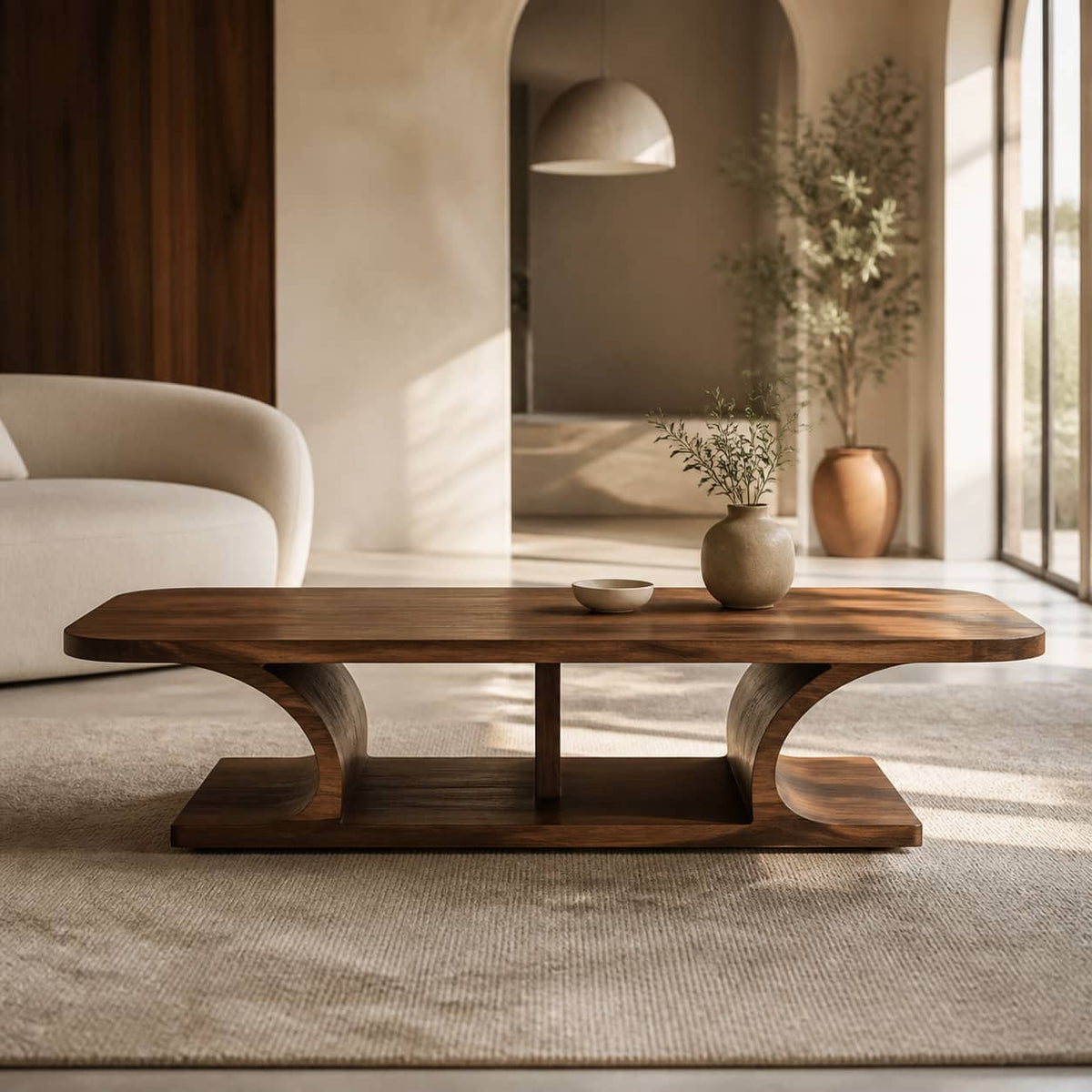 Cormac Modernist Solid Wood Coffee Table For Living Room