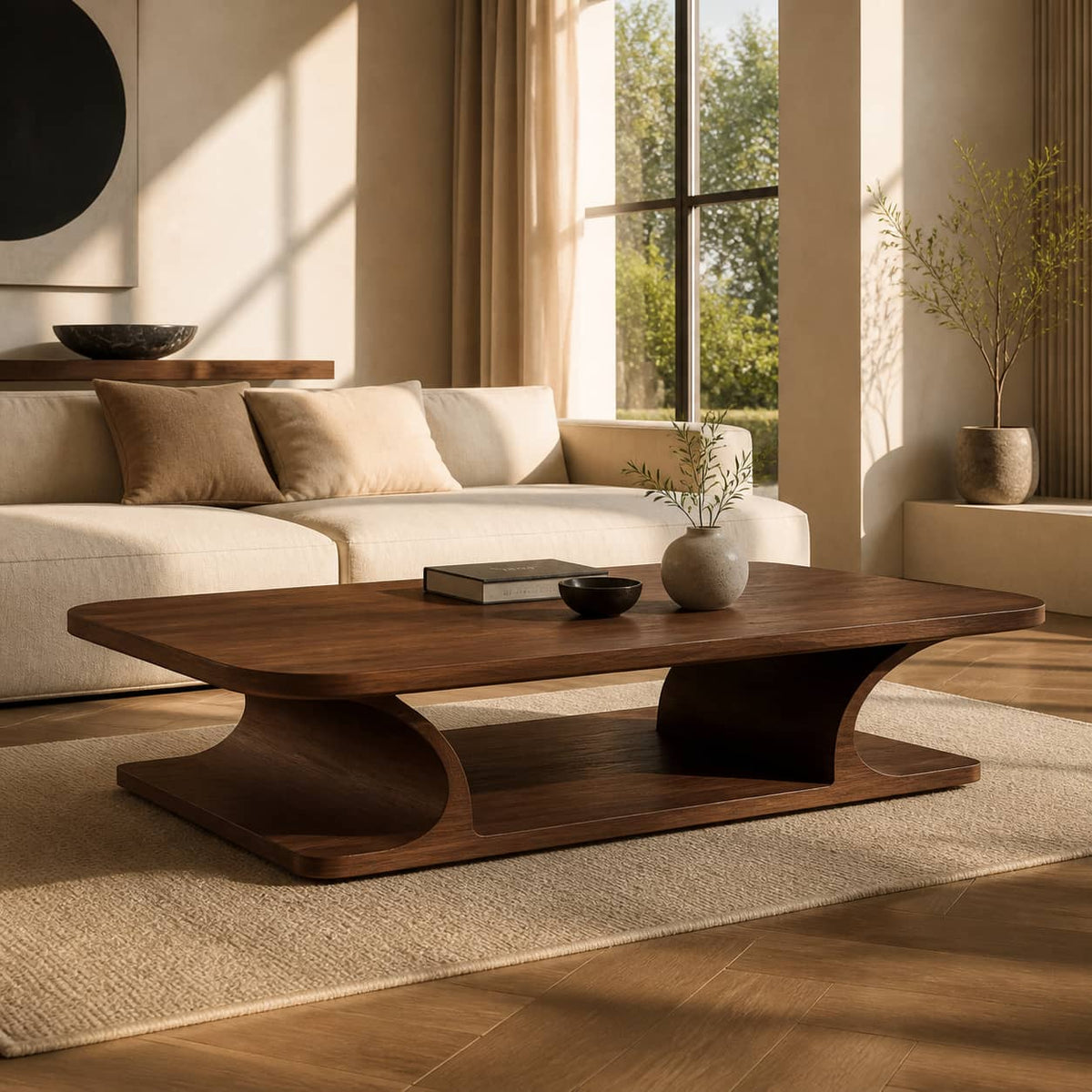 Cormac Modernist Solid Wood Coffee Table For Living Room